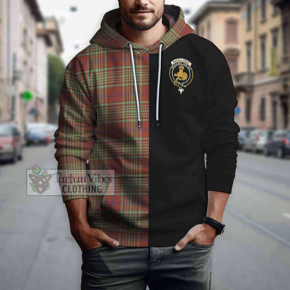 MacGillivray Hunting Ancient Tartan Hoodie with Family Crest and Half Of Me Style Zip Hoodie - Tartanvibesclothing Shop