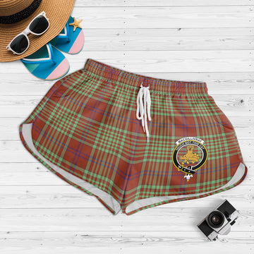 MacGillivray Hunting Ancient Tartan Womens Shorts with Family Crest