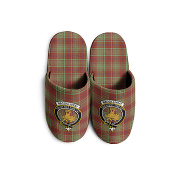 MacGillivray Hunting Ancient Tartan Home Slippers with Family Crest