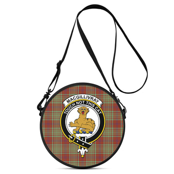 MacGillivray Hunting Ancient Tartan Round Satchel Bags with Family Crest