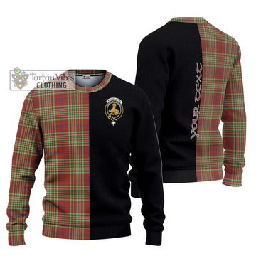 MacGillivray Hunting Ancient Tartan Ugly Sweater with Family Crest and Half Of Me Style