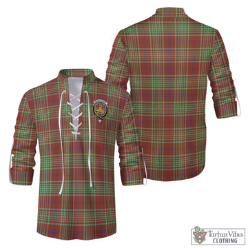 MacGillivray Hunting Ancient Tartan Men's Scottish Traditional Jacobite Ghillie Kilt Shirt with Family Crest