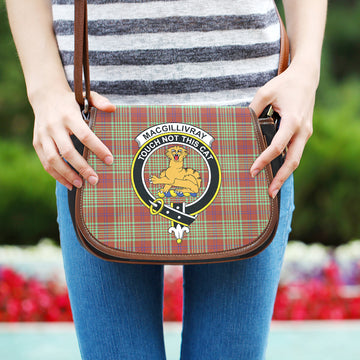 MacGillivray Hunting Ancient Tartan Saddle Bag with Family Crest