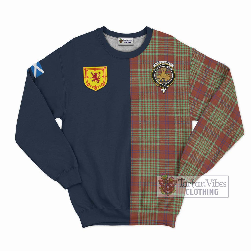 Tartan Vibes Clothing MacGillivray Hunting Ancient Tartan Sweatshirt with Scottish Lion Royal Arm Half Style