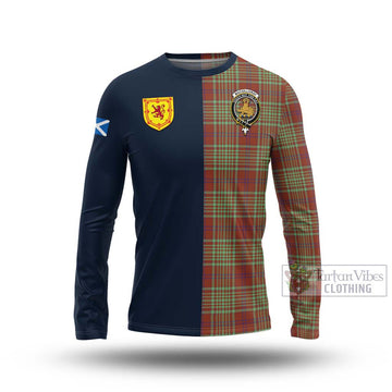 MacGillivray Hunting Ancient Tartan Long Sleeve T-Shirt Alba with Scottish Lion Royal Arm Half Style