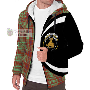 MacGillivray Hunting Ancient Tartan Sherpa Hoodie with Family Crest Circle Style