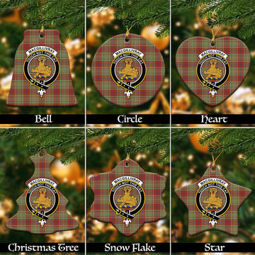 MacGillivray Hunting Ancient Tartan Christmas Ceramic Ornaments with Family Crest