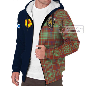 MacGillivray Hunting Ancient Tartan Sherpa Hoodie Alba with Scottish Lion Royal Arm Half Style