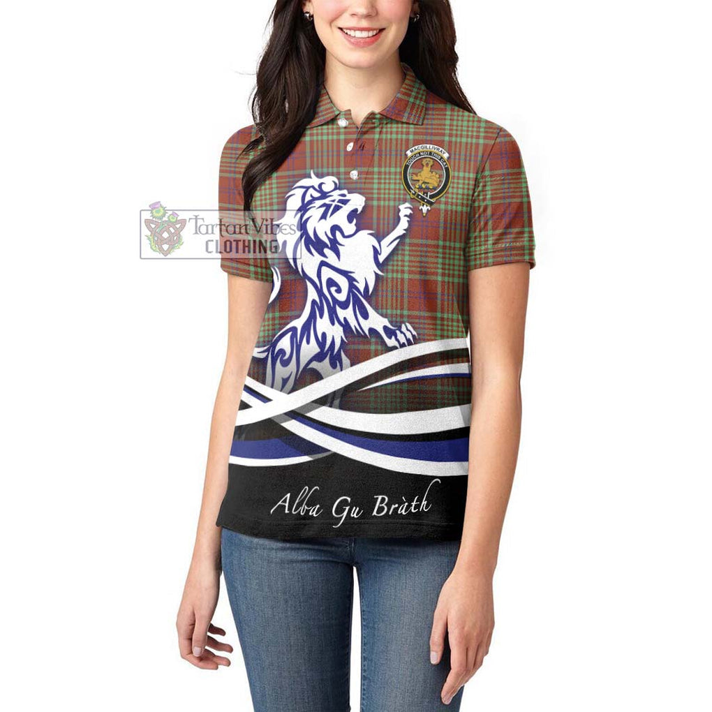 MacGillivray Hunting Ancient Tartan Women's Polo Shirt with Alba Gu Brath Regal Lion Emblem - Tartanvibesclothing Shop