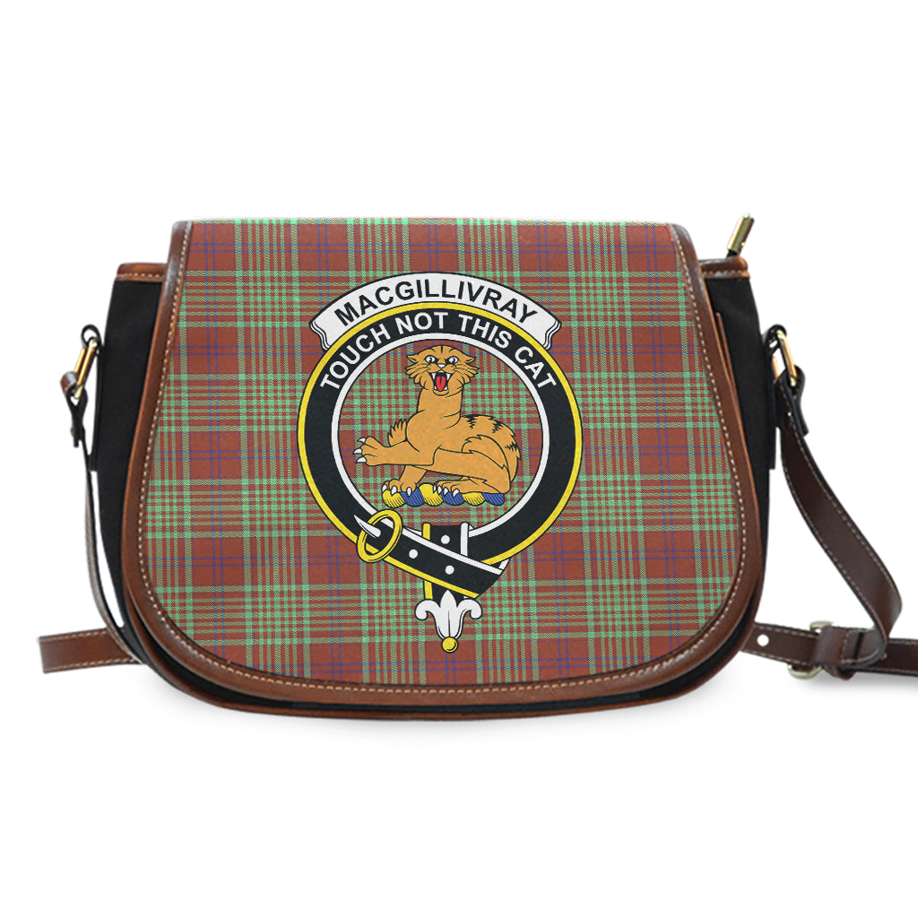 MacGillivray Hunting Ancient Tartan Saddle Bag with Family Crest - Tartan Vibes Clothing