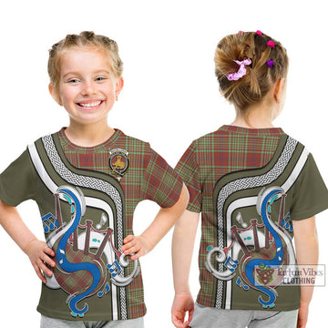 MacGillivray Hunting Ancient Tartan Kid T-Shirt with Epic Bagpipe Style