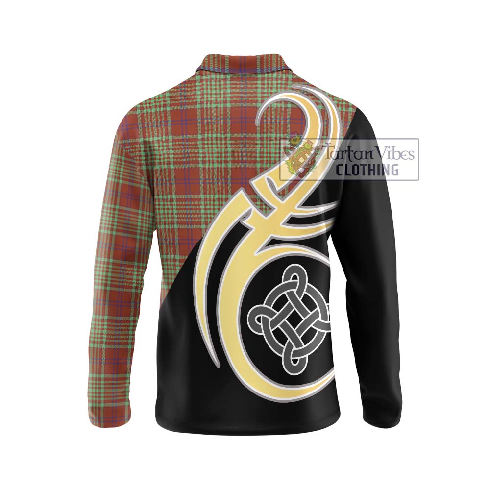 MacGillivray Hunting Ancient Tartan Long Sleeve Polo Shirt with Family Crest and Celtic Symbol Style - Tartan Vibes Clothing