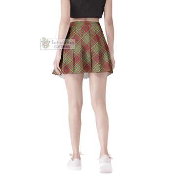 MacGillivray Hunting Ancient Tartan Women's Plated Mini Skirt Cross Style