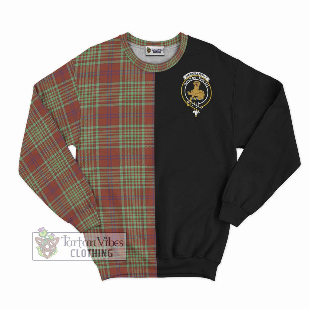 MacGillivray Hunting Ancient Tartan Sweatshirt with Family Crest and Half Of Me Style - Tartanvibesclothing Shop