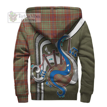 MacGillivray Hunting Ancient Tartan Sherpa Hoodie with Epic Bagpipe Style