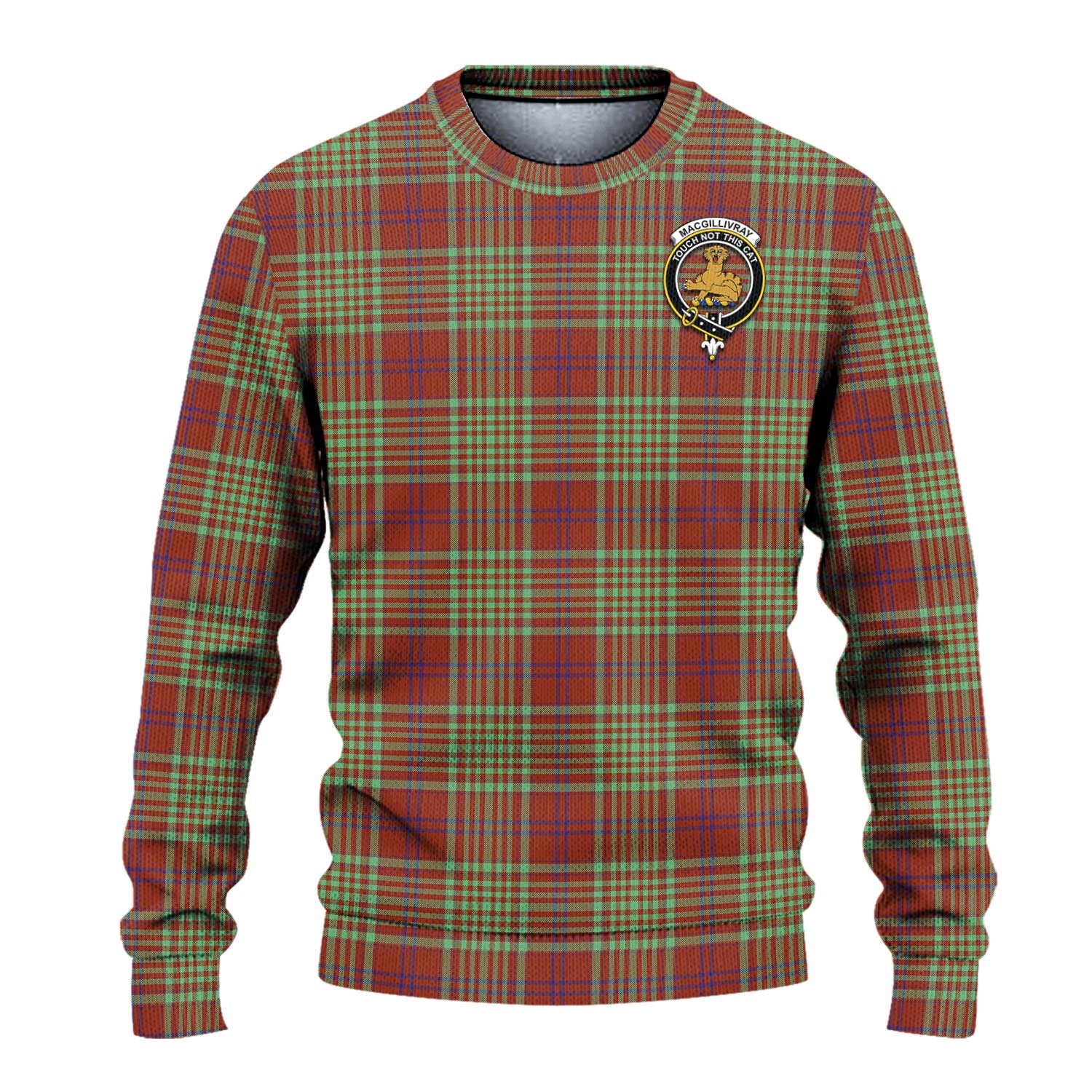 MacGillivray Hunting Ancient Tartan Knitted Sweater with Family Crest - Tartanvibesclothing