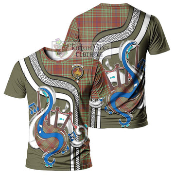 MacGillivray Hunting Ancient Tartan T-Shirt with Epic Bagpipe Style