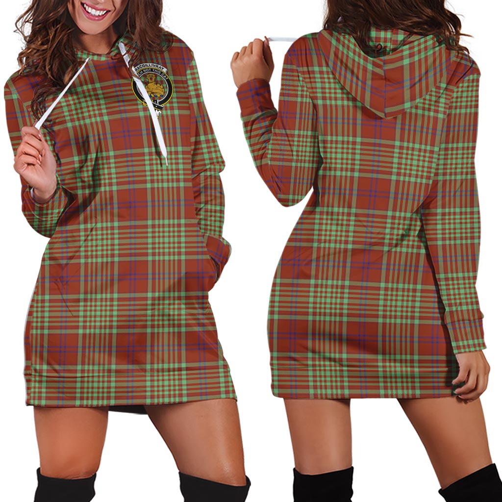 MacGillivray Hunting Ancient Tartan Hoodie Dress with Family Crest - Tartan Vibes Clothing