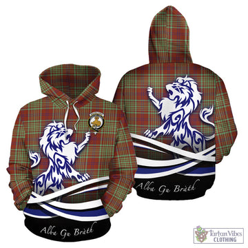 MacGillivray Hunting Ancient Tartan Hoodie with Alba Gu Brath Regal Lion Emblem