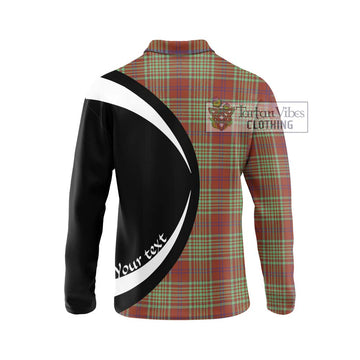 MacGillivray Hunting Ancient Tartan Long Sleeve Polo Shirt with Family Crest Circle Style