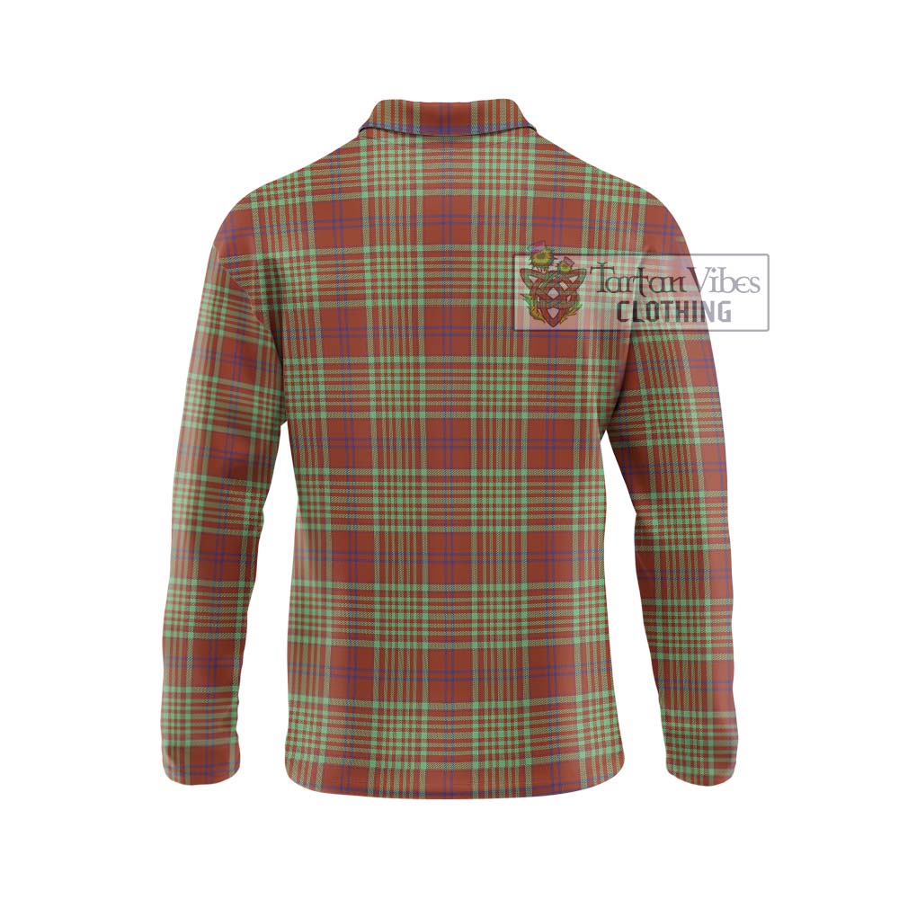 MacGillivray Hunting Ancient Tartan Long Sleeve Polo Shirt with Family Crest DNA In Me Style - Tartanvibesclothing Shop