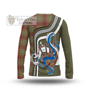 MacGillivray Hunting Ancient Tartan Long Sleeve T-Shirt with Epic Bagpipe Style