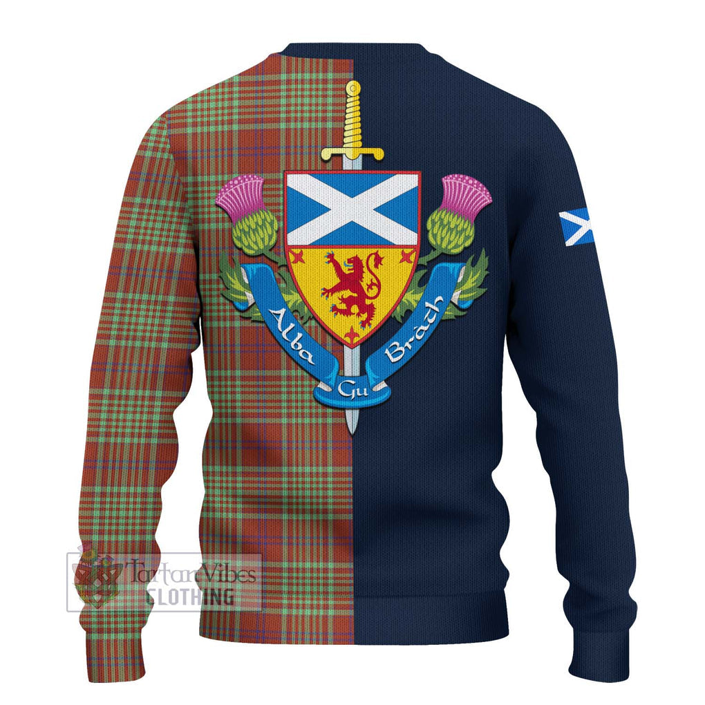 Tartan Vibes Clothing MacGillivray Hunting Ancient Tartan Knitted Sweater with Scottish Lion Royal Arm Half Style