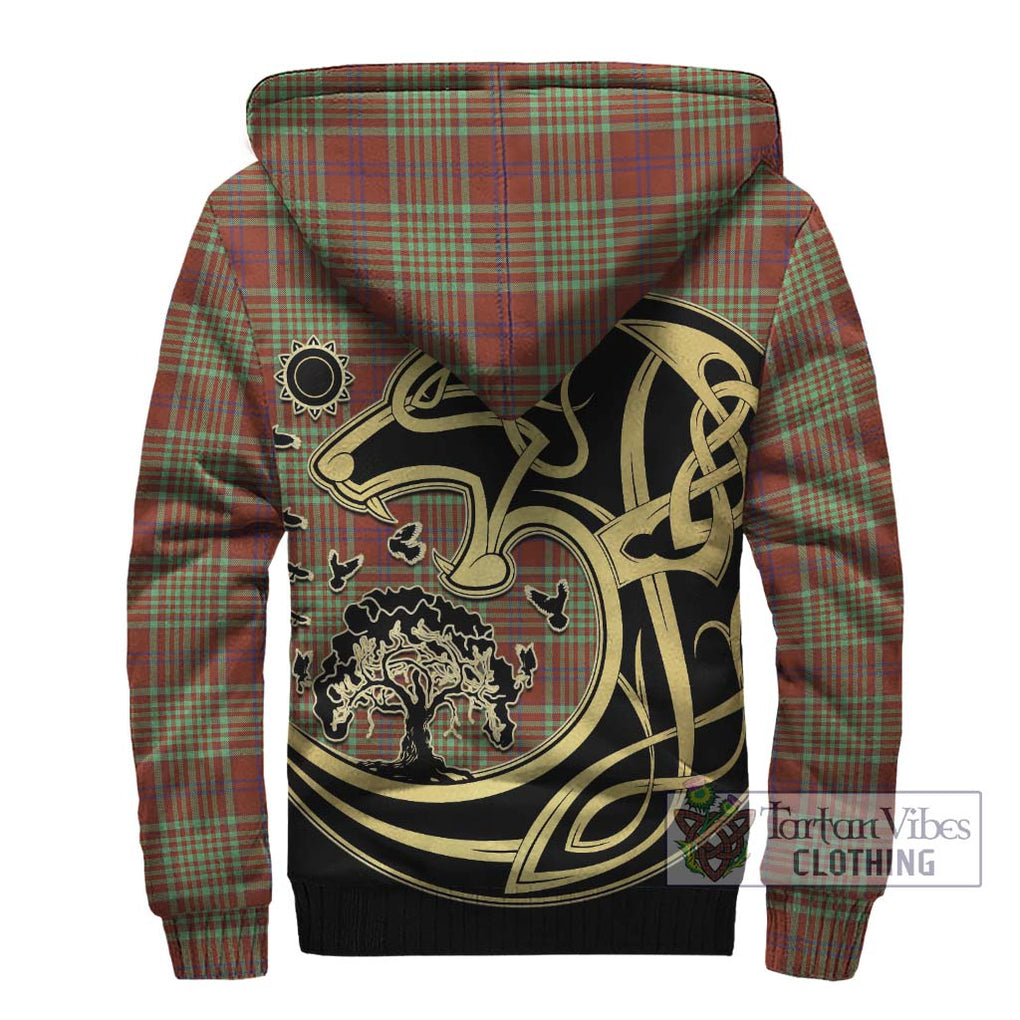 MacGillivray Hunting Ancient Tartan Sherpa Hoodie with Family Crest Celtic Wolf Style - Tartan Vibes Clothing