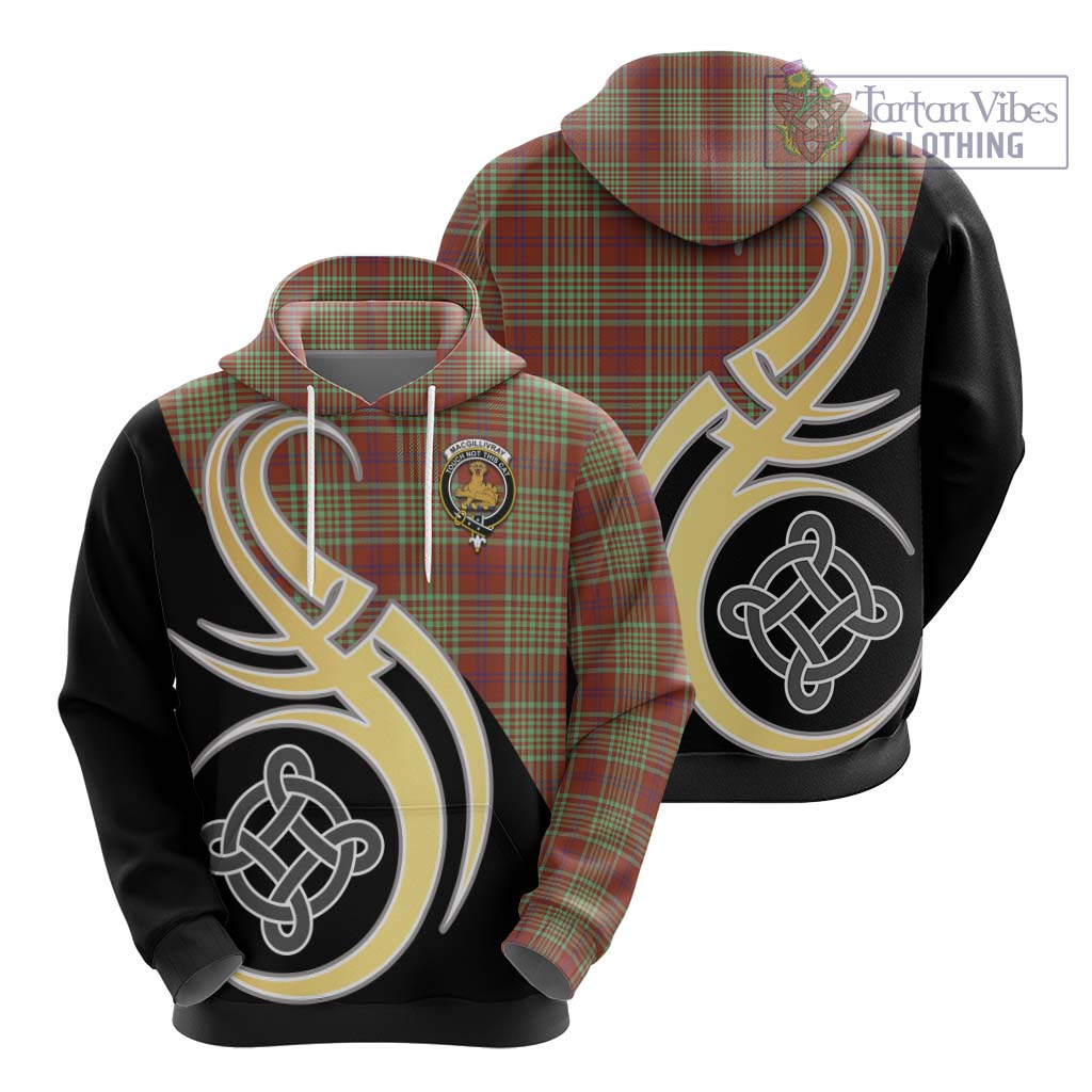 MacGillivray Hunting Ancient Tartan Hoodie with Family Crest and Celtic Symbol Style - Tartan Vibes Clothing