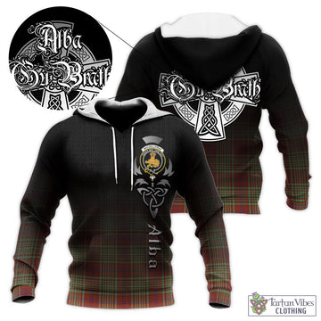 MacGillivray Hunting Ancient Tartan Knitted Hoodie Featuring Alba Gu Brath Family Crest Celtic Inspired