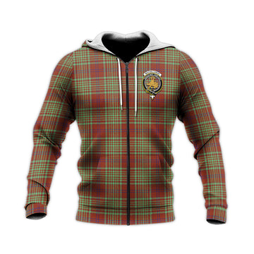 MacGillivray Hunting Ancient Tartan Knitted Hoodie with Family Crest