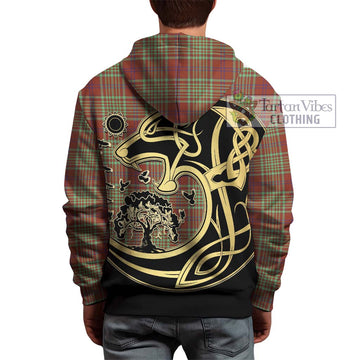 MacGillivray Hunting Ancient Tartan Hoodie with Family Crest Celtic Wolf Style