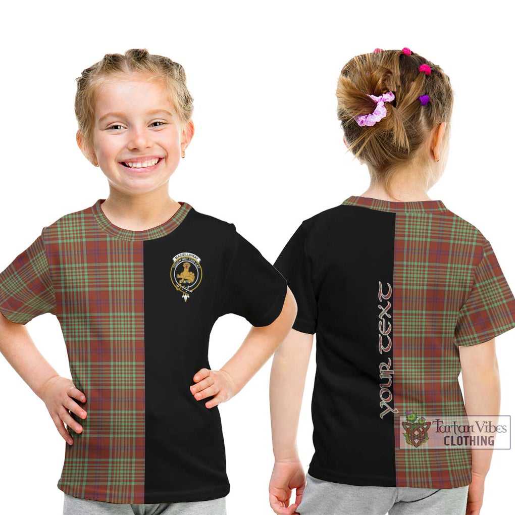 MacGillivray Hunting Ancient Tartan Kid T-Shirt with Family Crest and Half Of Me Style - Tartanvibesclothing Shop