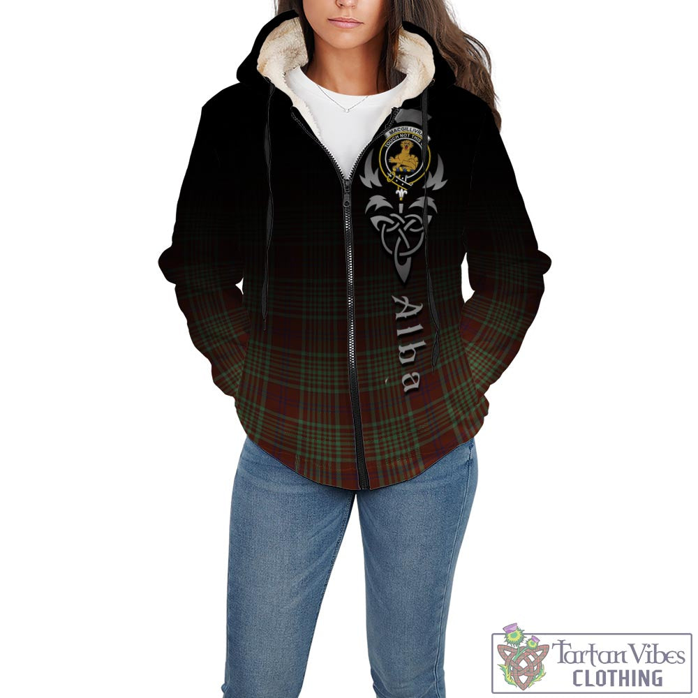 Tartan Vibes Clothing MacGillivray Hunting Ancient Tartan Sherpa Hoodie Featuring Alba Gu Brath Family Crest Celtic Inspired