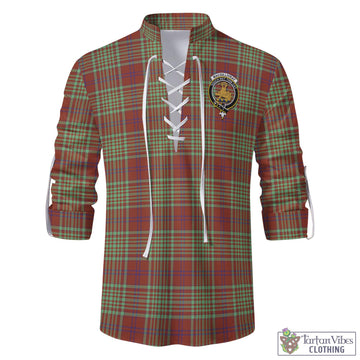 MacGillivray Hunting Ancient Tartan Men's Scottish Traditional Jacobite Ghillie Kilt Shirt with Family Crest