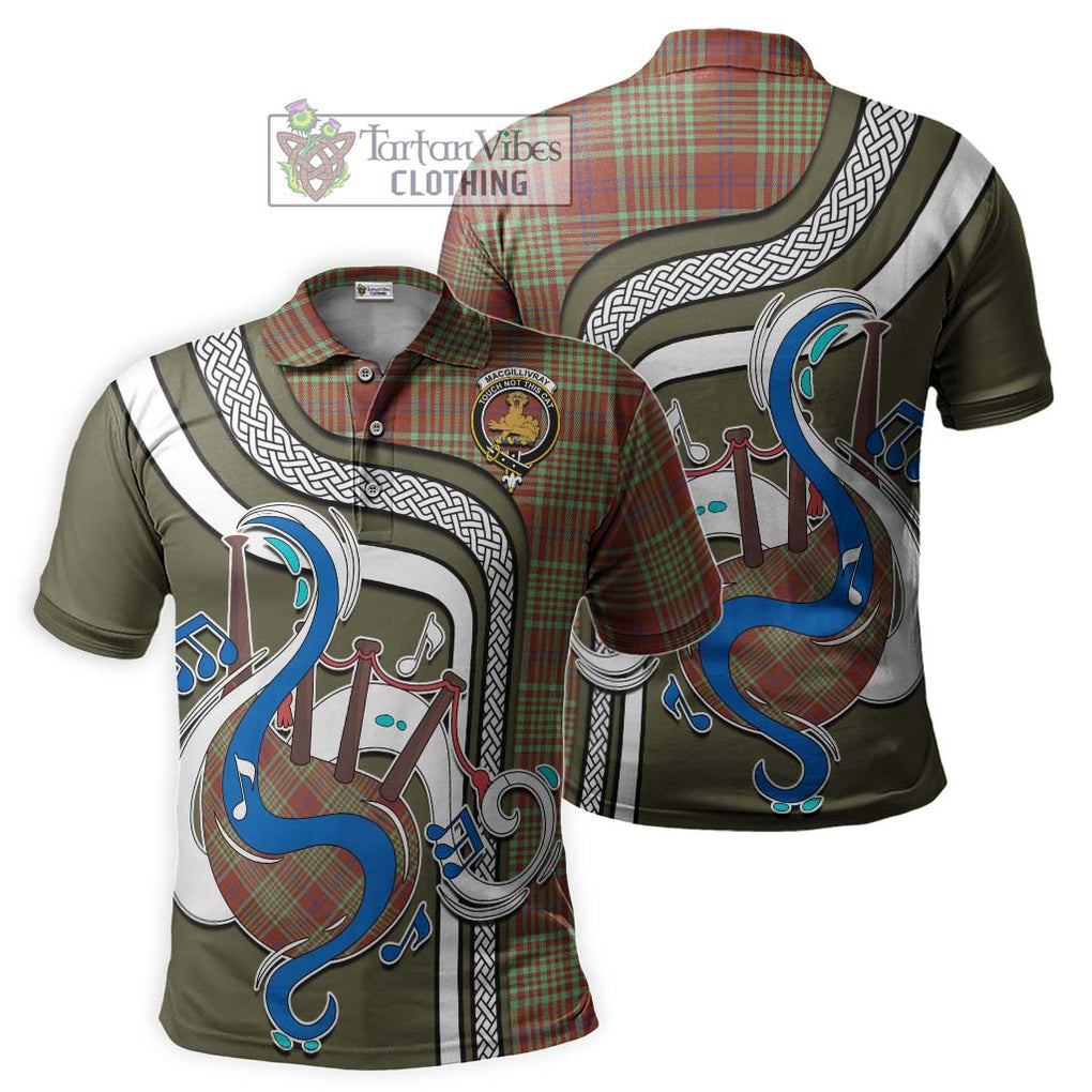 Tartan Vibes Clothing MacGillivray Hunting Ancient Tartan Polo Shirt with Epic Bagpipe Style