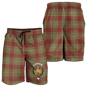 MacGillivray Hunting Ancient Tartan Mens Shorts with Family Crest