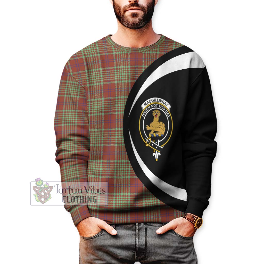 MacGillivray Hunting Ancient Tartan Sweatshirt with Family Crest Circle Style - Tartan Vibes Clothing