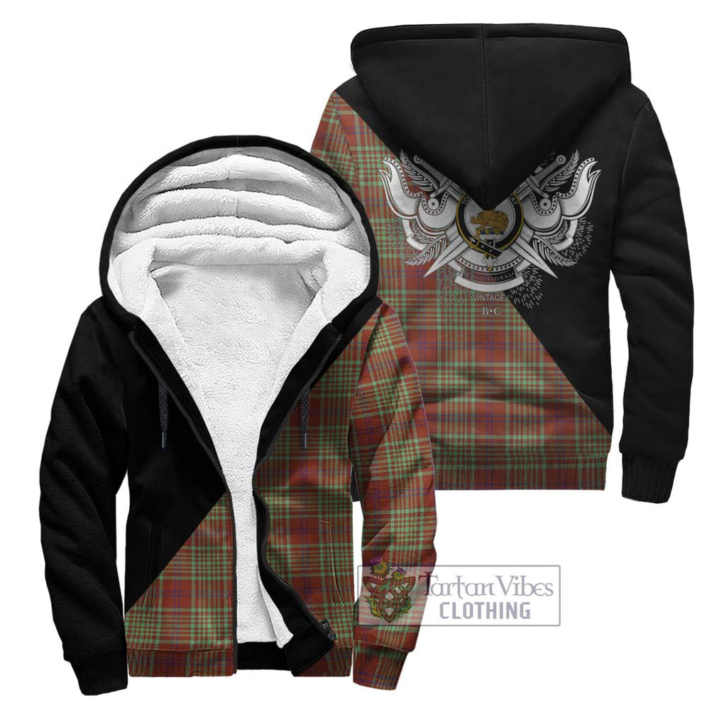 MacGillivray Hunting Ancient Tartan Sherpa Hoodie with Family Crest and Military Logo Style Unisex - Tartanvibesclothing Shop