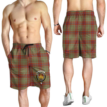 MacGillivray Hunting Ancient Tartan Mens Shorts with Family Crest