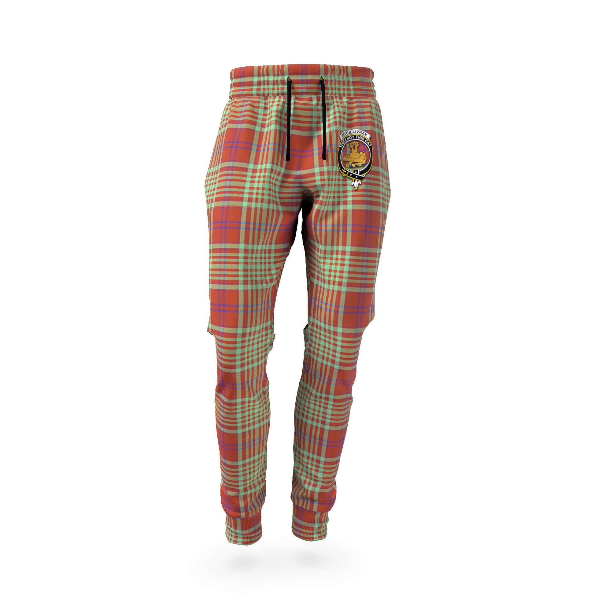 MacGillivray Hunting Ancient Tartan Joggers Pants with Family Crest - Tartan Vibes Clothing