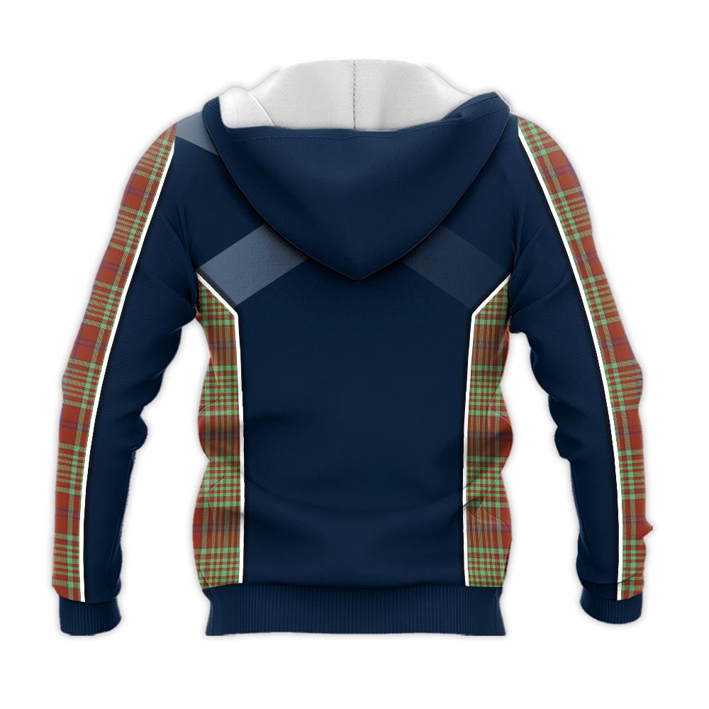 Tartan Vibes Clothing MacGillivray Hunting Ancient Tartan Knitted Hoodie with Family Crest and Scottish Thistle Vibes Sport Style