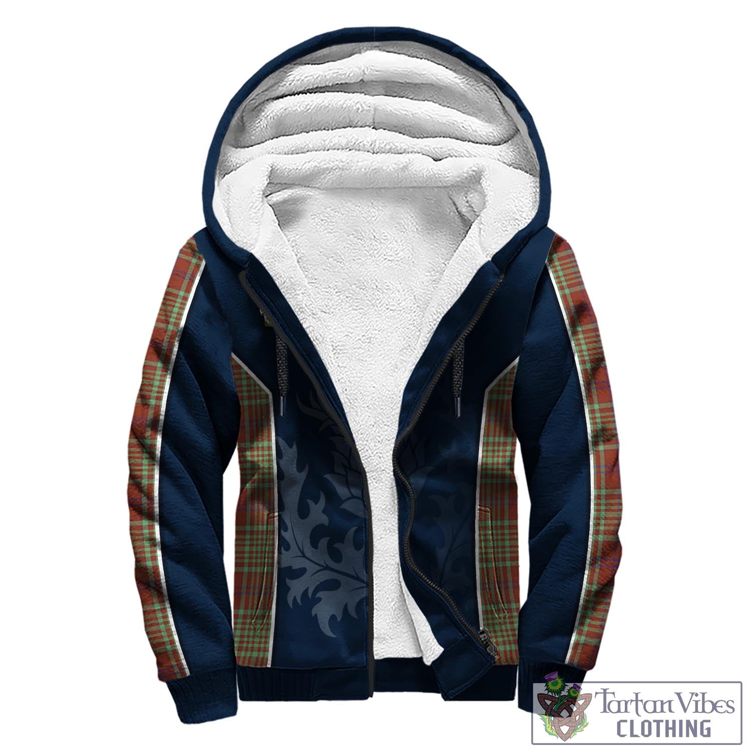 Tartan Vibes Clothing MacGillivray Hunting Ancient Tartan Sherpa Hoodie with Family Crest and Scottish Thistle Vibes Sport Style