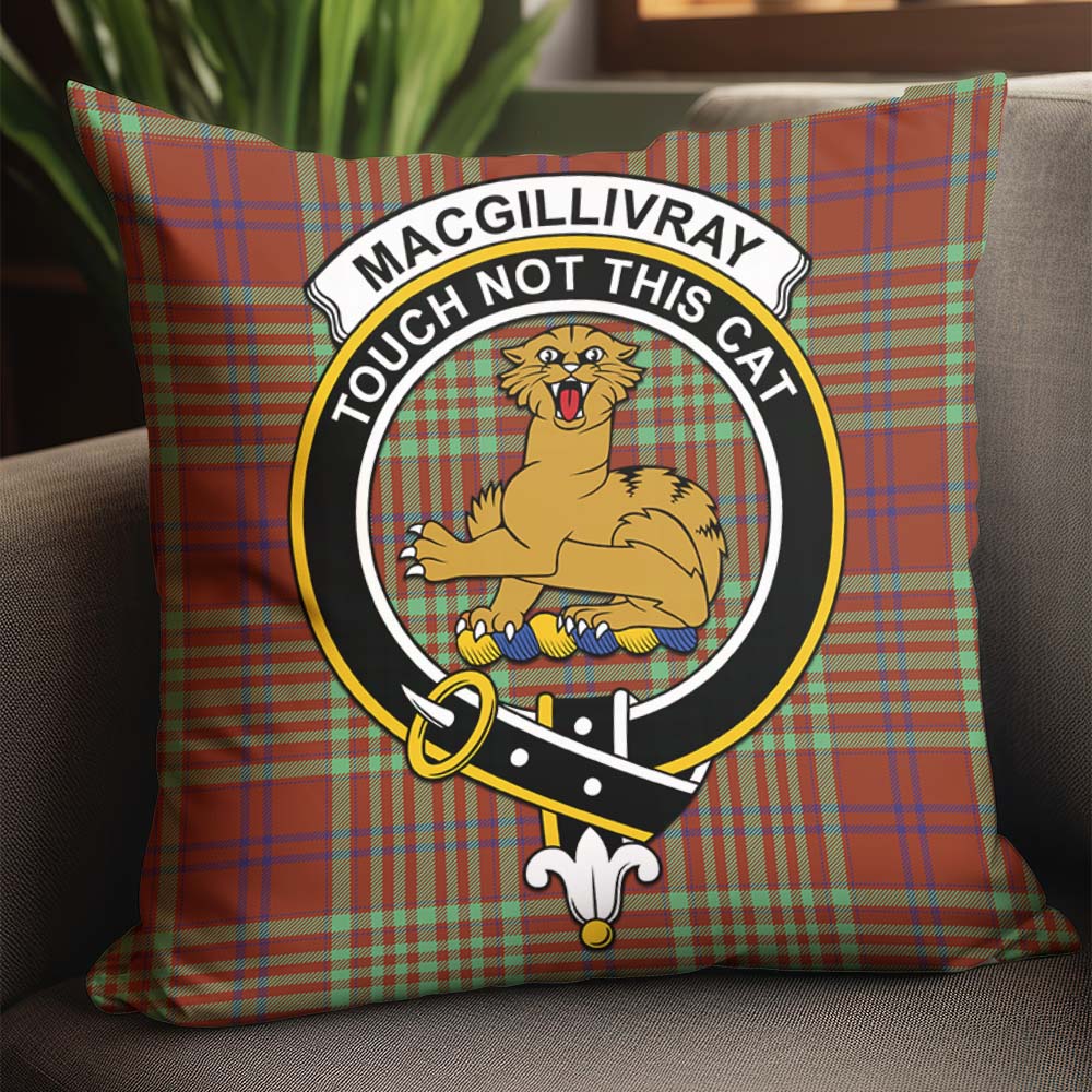 MacGillivray Hunting Ancient Tartan Pillow Cover with Family Crest - Tartanvibesclothing