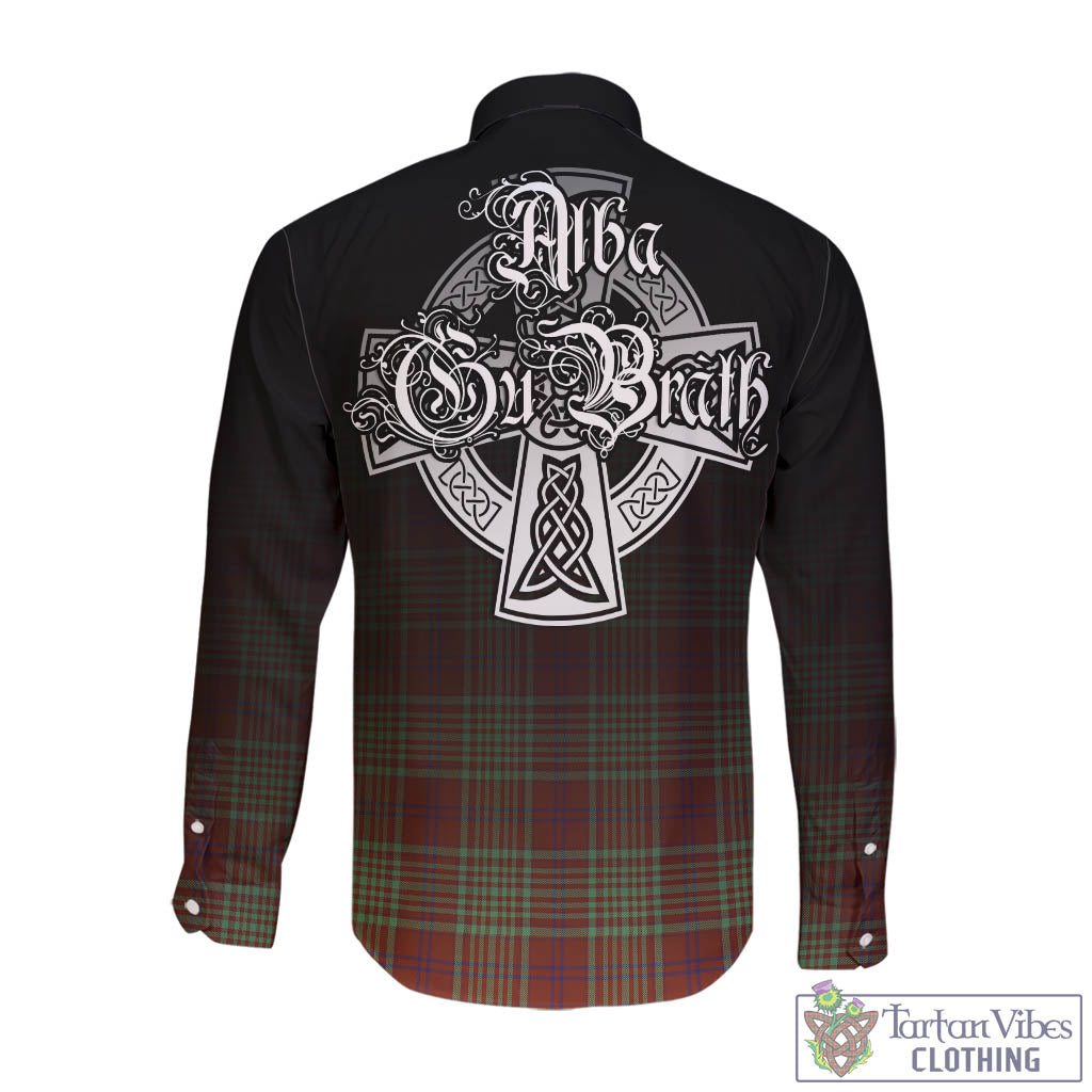 Tartan Vibes Clothing MacGillivray Hunting Ancient Tartan Long Sleeve Button Up Featuring Alba Gu Brath Family Crest Celtic Inspired