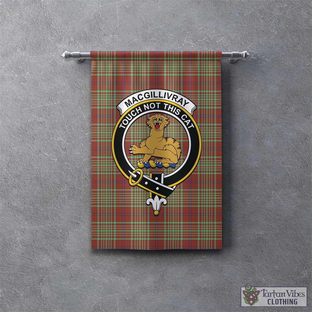 Tartan Vibes Clothing MacGillivray Hunting Ancient Tartan Gonfalon, Tartan Banner with Family Crest