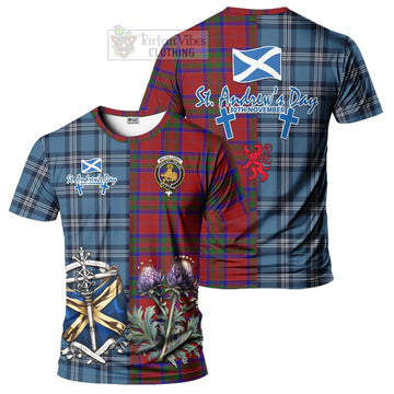 MacGillivray (McGillivray) Tartan T-Shirt Happy St. Andrew's Day Half Tartan Style