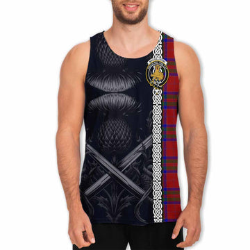 MacGillivray (McGillivray) Tartan Men's Tank Top with Family Crest Cross Sword Thistle Celtic Vibes