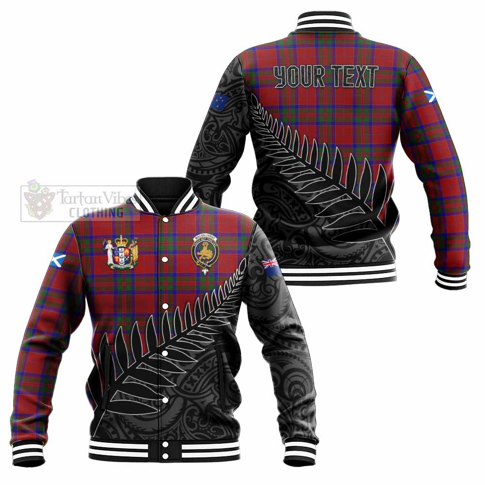 Tartan Vibes Clothing MacGillivray (McGillivray) Crest Tartan Baseball Jacket with New Zealand Silver Fern Half Style