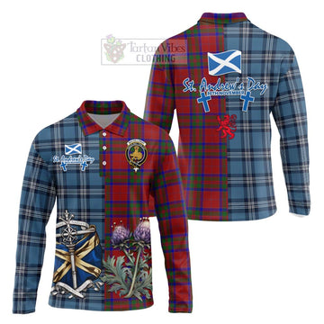 MacGillivray (McGillivray) Tartan Long Sleeve Polo Shirt Happy St. Andrew's Day Half Tartan Style